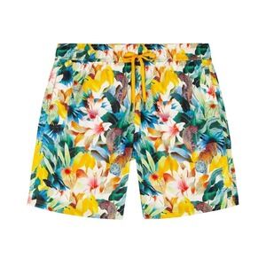 ROBERT GRAHAM Tigers Floral Swim Trunks Board Shorts Multicolor Mens L *NEW* $79